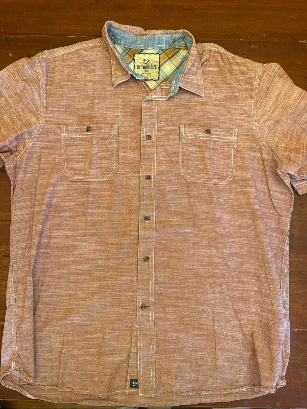 Outdoor Life Men's Short-Sleeve Button-Down Shirt - Dusty Rose Heather